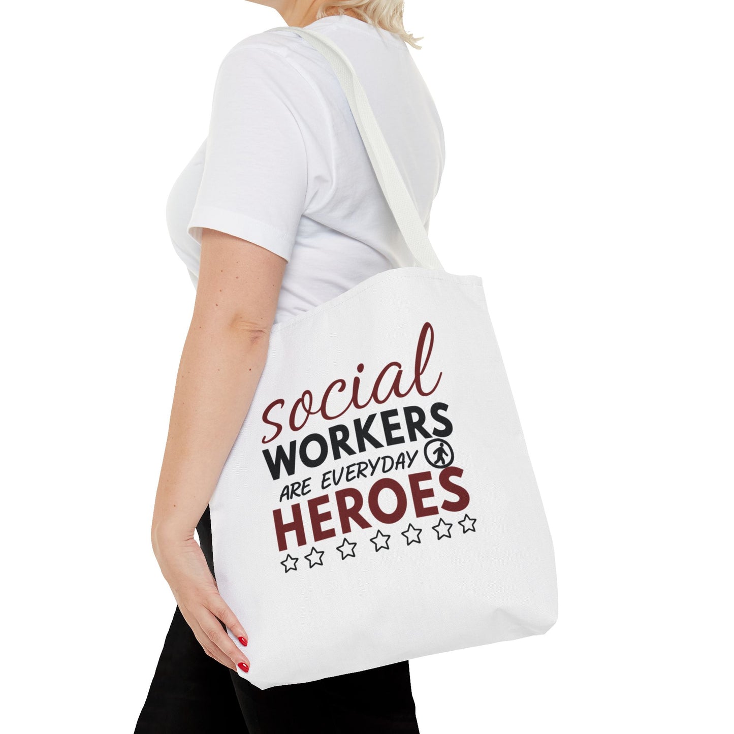 Social Worker Tote Bag — "Social Workers Are Everyday Heroes" / "Social Worker Change the World" Reusable Gift