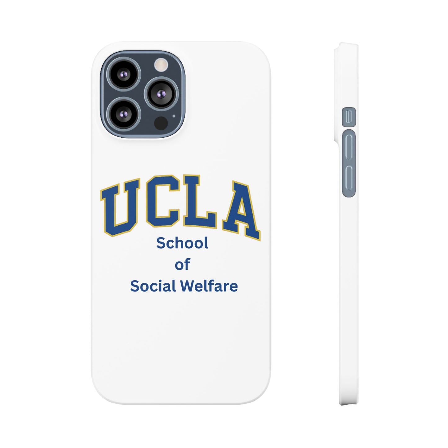 UCLA Slim I-Phone Case - School of Social Welfare-Text Logo (White)