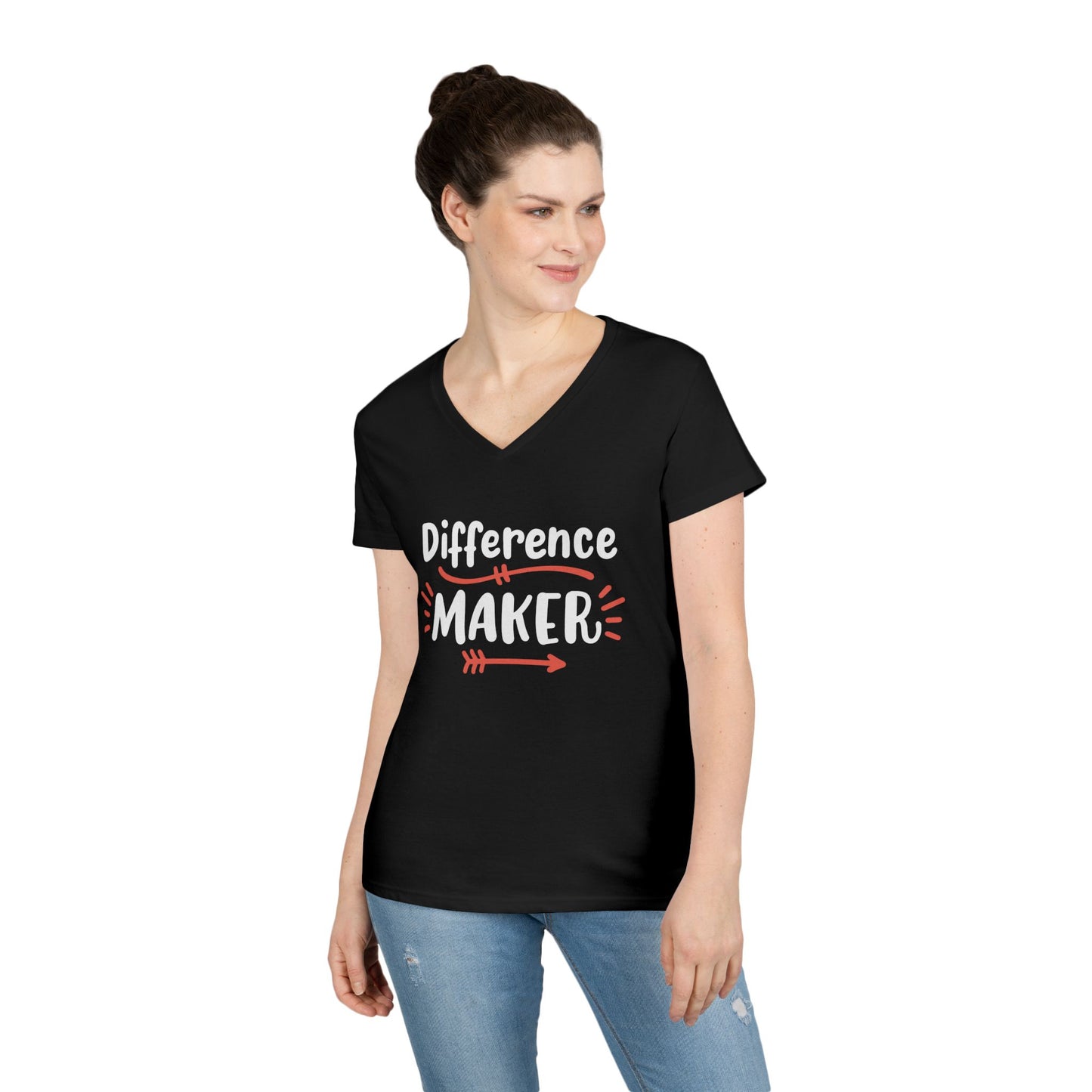 Difference Maker V-Neck Tee — Inspirational Ladies' T-Shirt