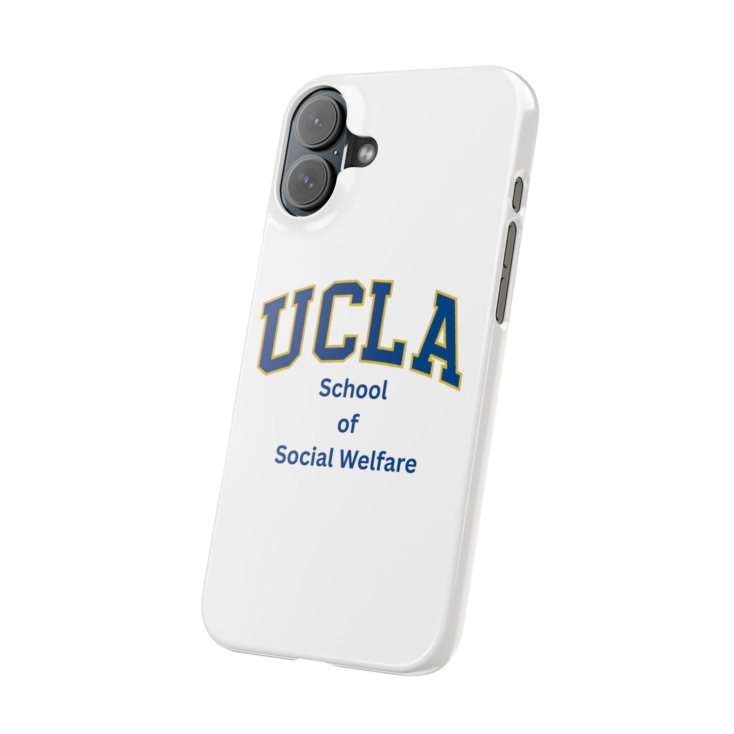 UCLA Slim I-Phone Case - School of Social Welfare-Text Logo (White)