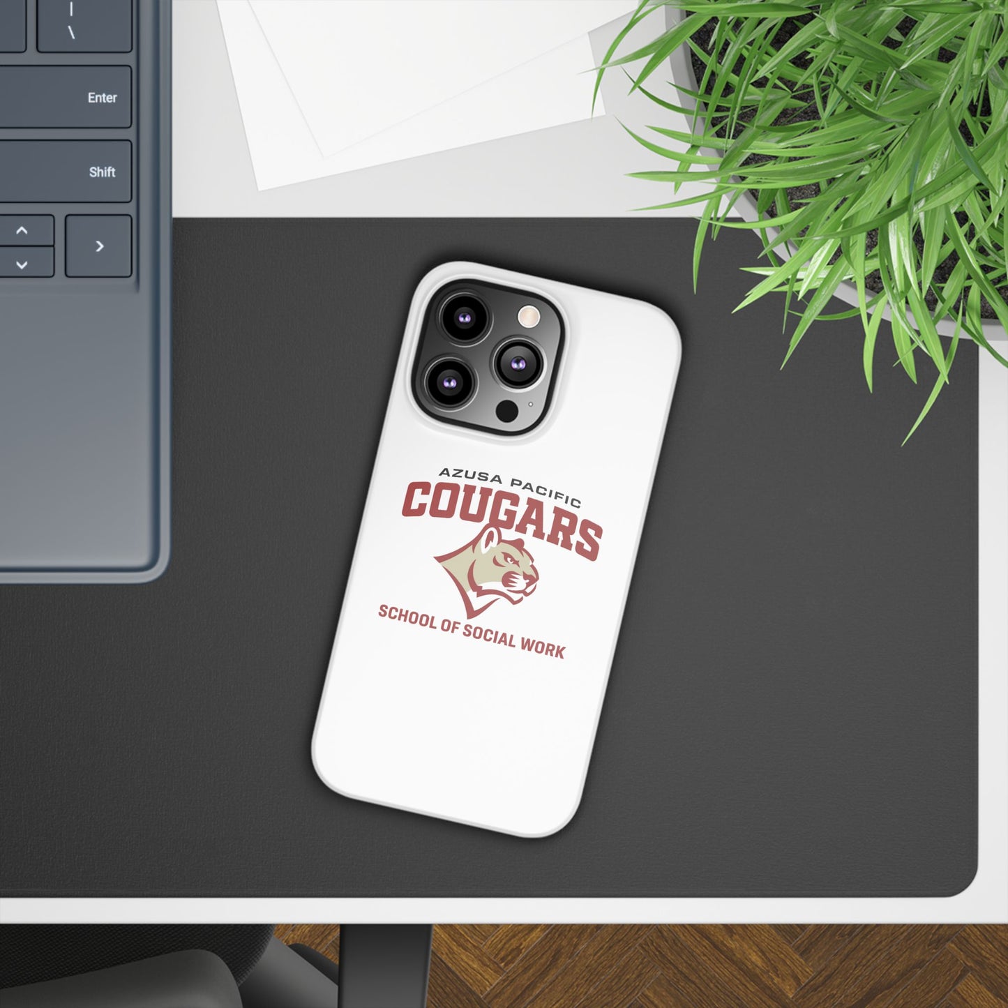 Azuza Pacific University - Slim I-Phone Case - School of Social Work (White)