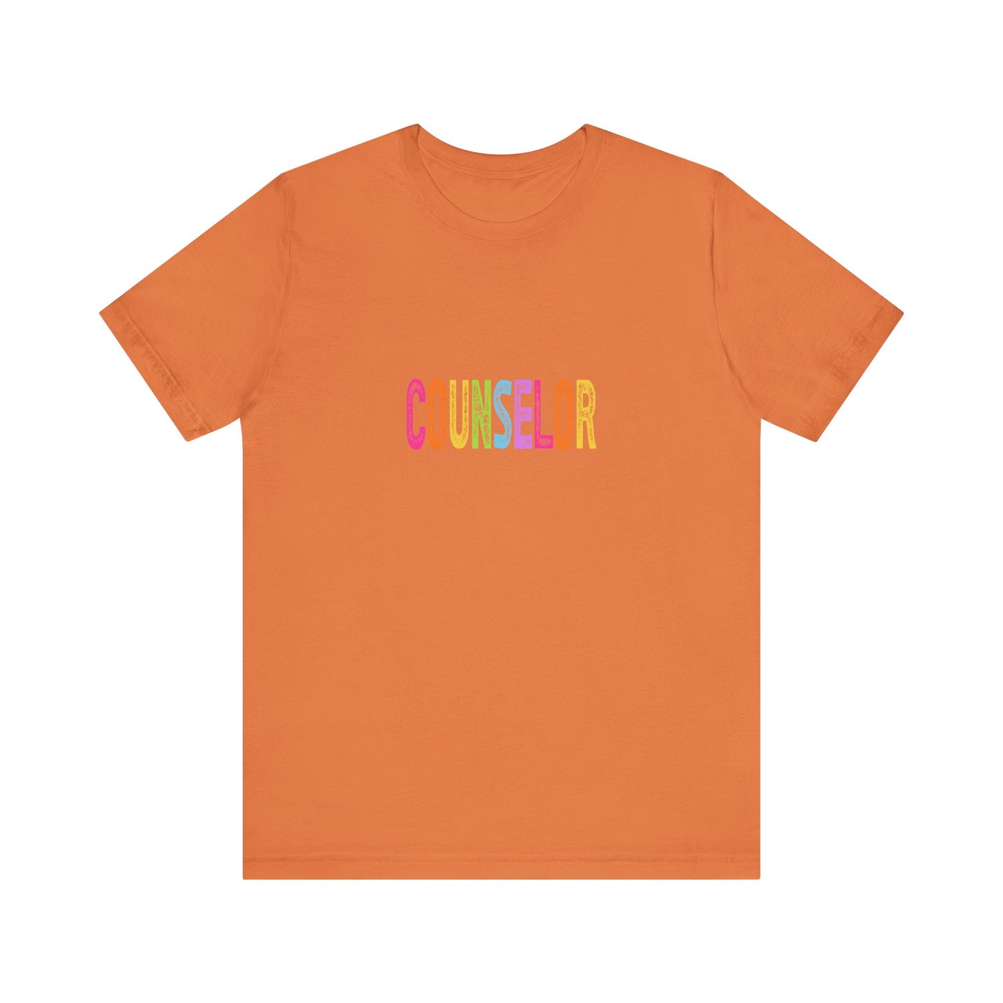 (Unisex) Counselor Rainbow Tee — Pastel 'COUNSELOR' Short Sleeve Shirt