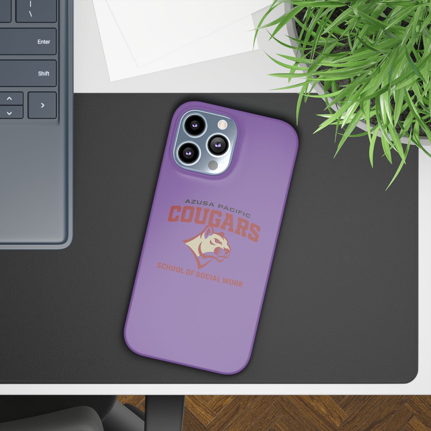 Azuza Pacific University - Slim I-Phone Case - School of Social Work (Light Purple)