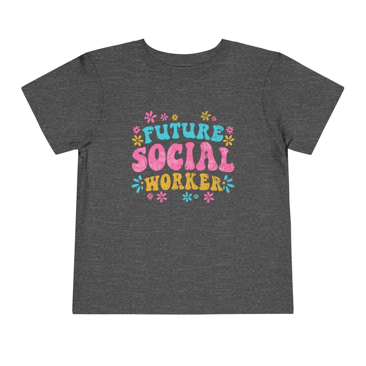 Toddler Tee - "Future Social Worker" Colorful Floral Graphic