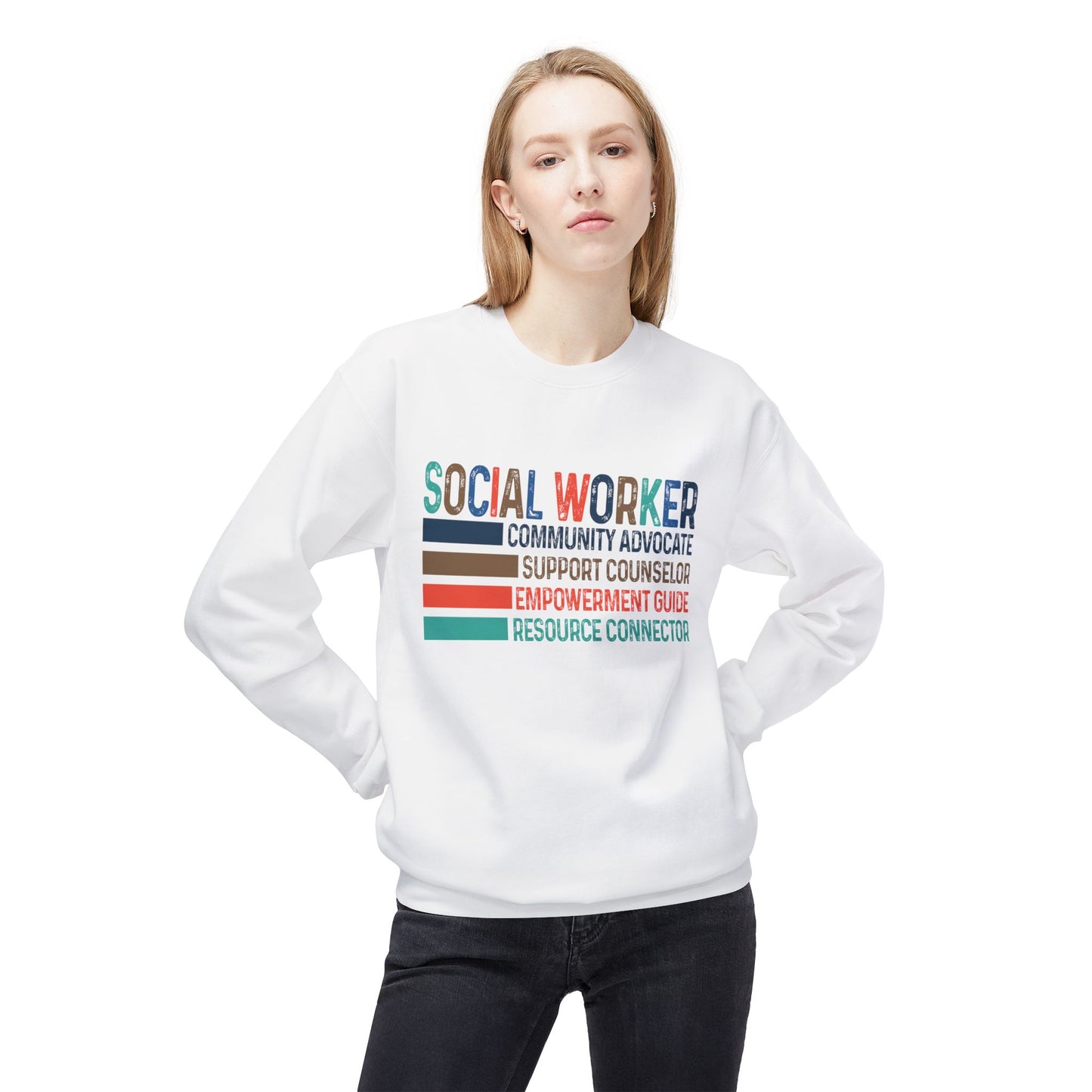 Social Worker Crewneck Sweatshirt — Retro & Fun Design