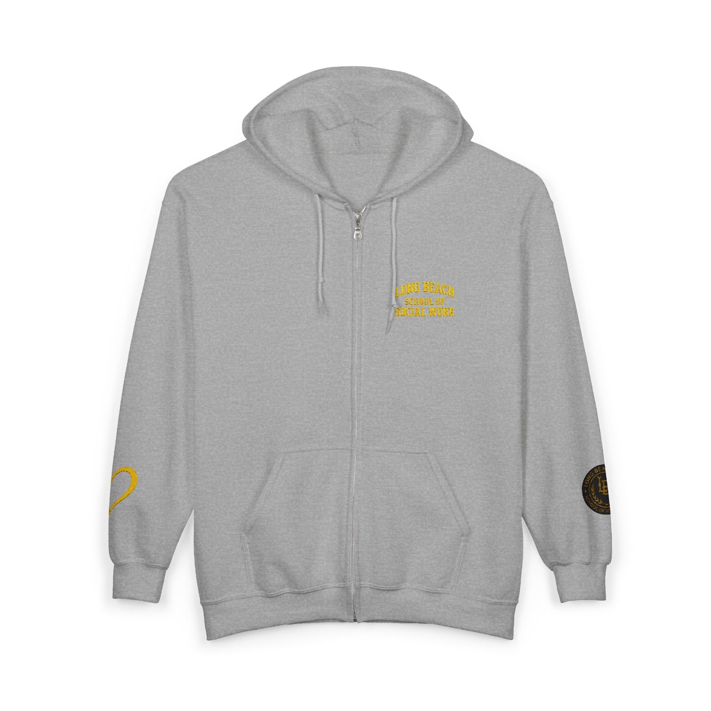 Cal State Long Beach- School of Social Work -Unisex Heavy Blend™ Full Zip Hooded Sweatshirt - Ultimate Comfort for Fans