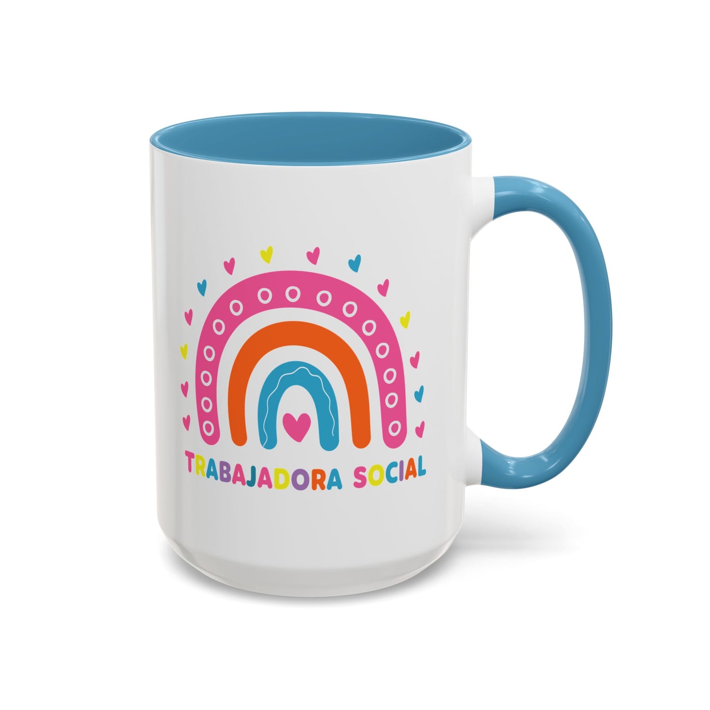 Accent Coffee Mug - 'Trabajadora Social' Colorful Rainbow Social Worker Gift (15 oz)