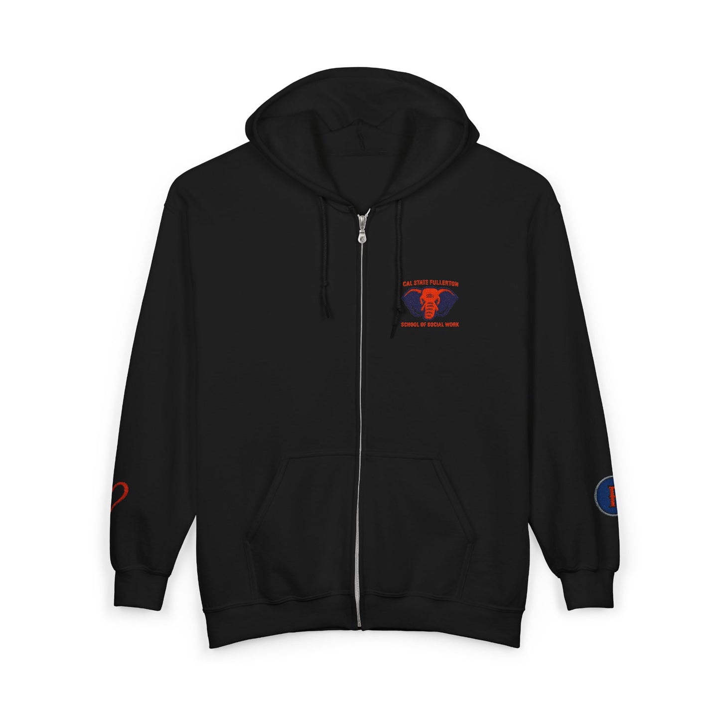 Cal State Fullerton- School of Social Work -Unisex Heavy Blend™ Full Zip Hooded Sweatshirt - Ultimate Comfort for Fans