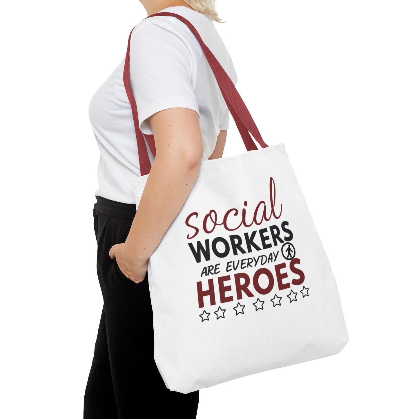 Social Worker Tote Bag — "Social Workers Are Everyday Heroes" / "Social Worker Change the World" Reusable Gift