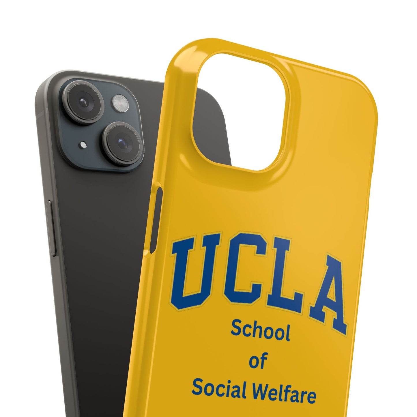 UCLA Slim I-Phone Case - School of Social Welfare-Text Logo (Yellow)