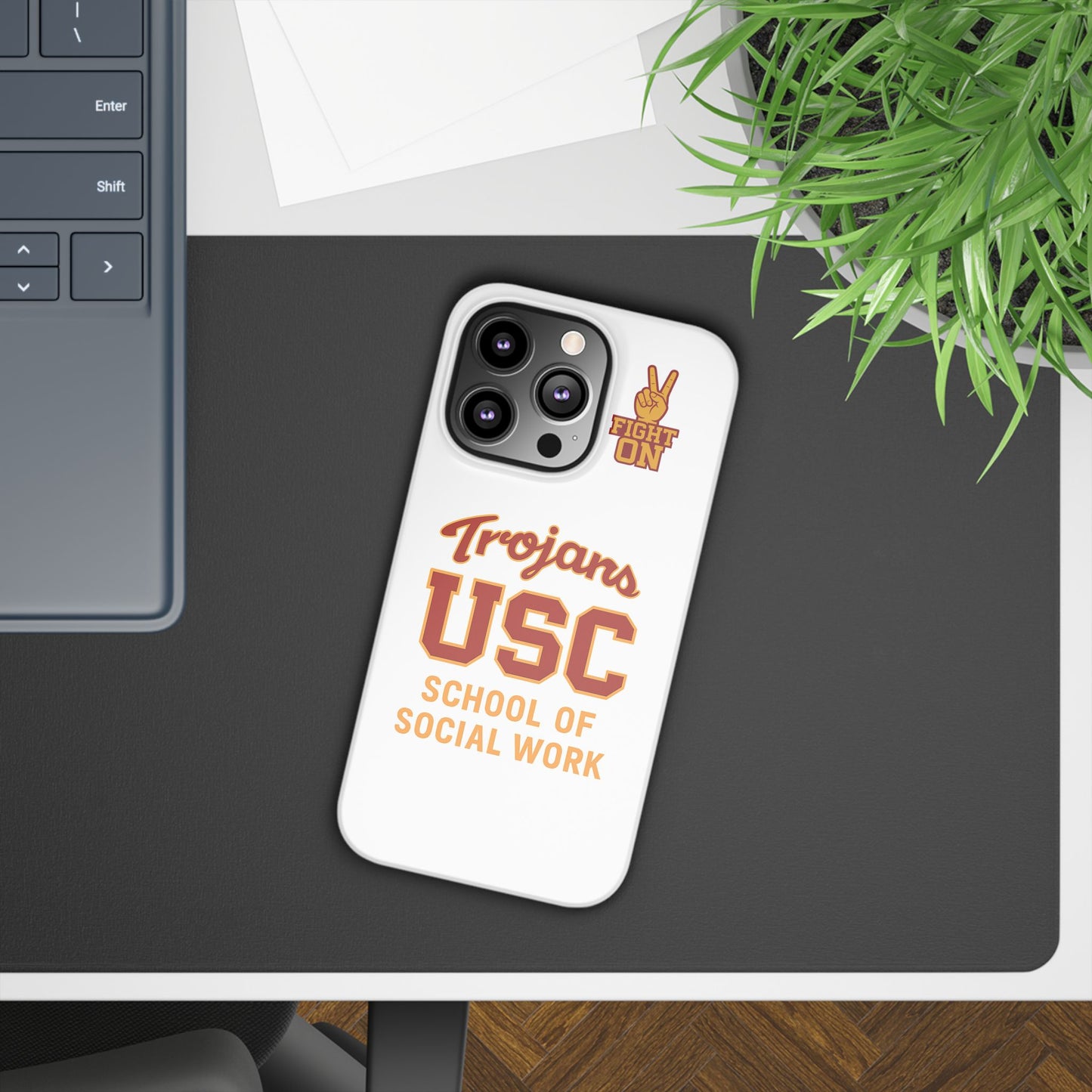 USC Trojans Slim I-Phone Case - School of Social Work (White)