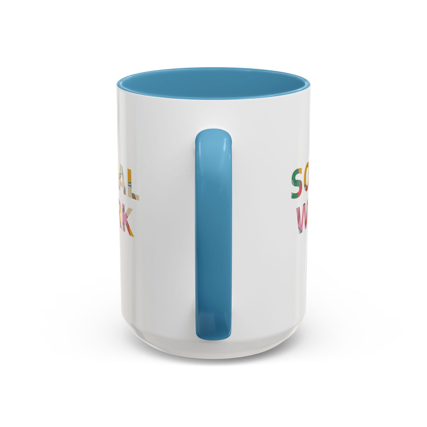 Social Work "Flower Letters" -Accent Mug - 15oz