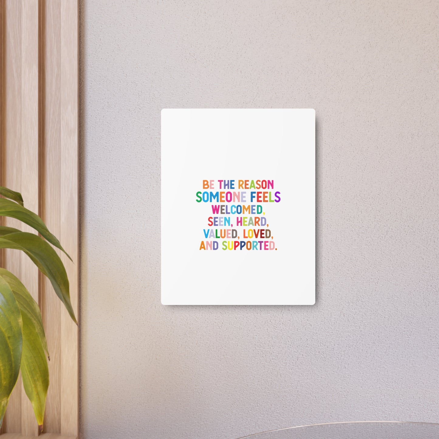 Metal Art Sign - "Be the Reason" Rainbow Inspirational Wall Decor - Social Work