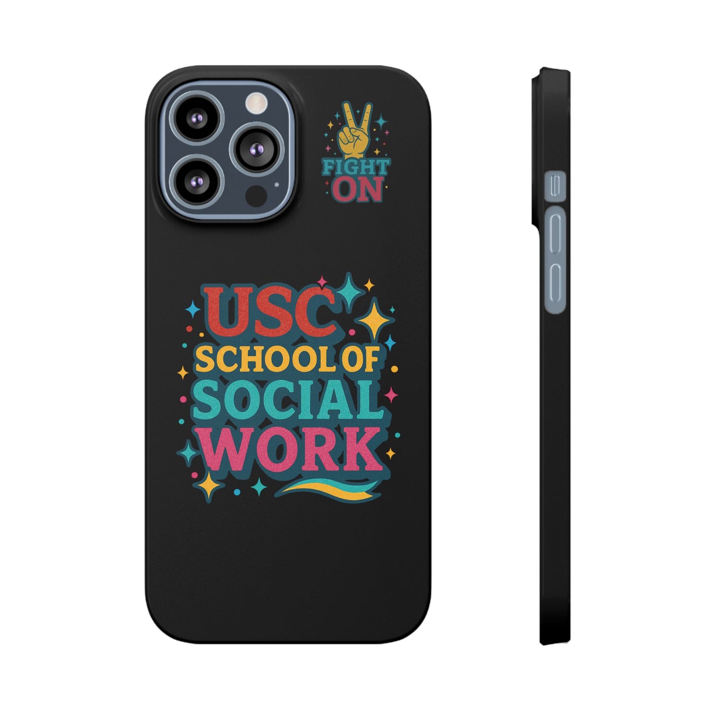 USC Trojans Slim I-Phone Case - School of Social Work - Glitter Style (Black)