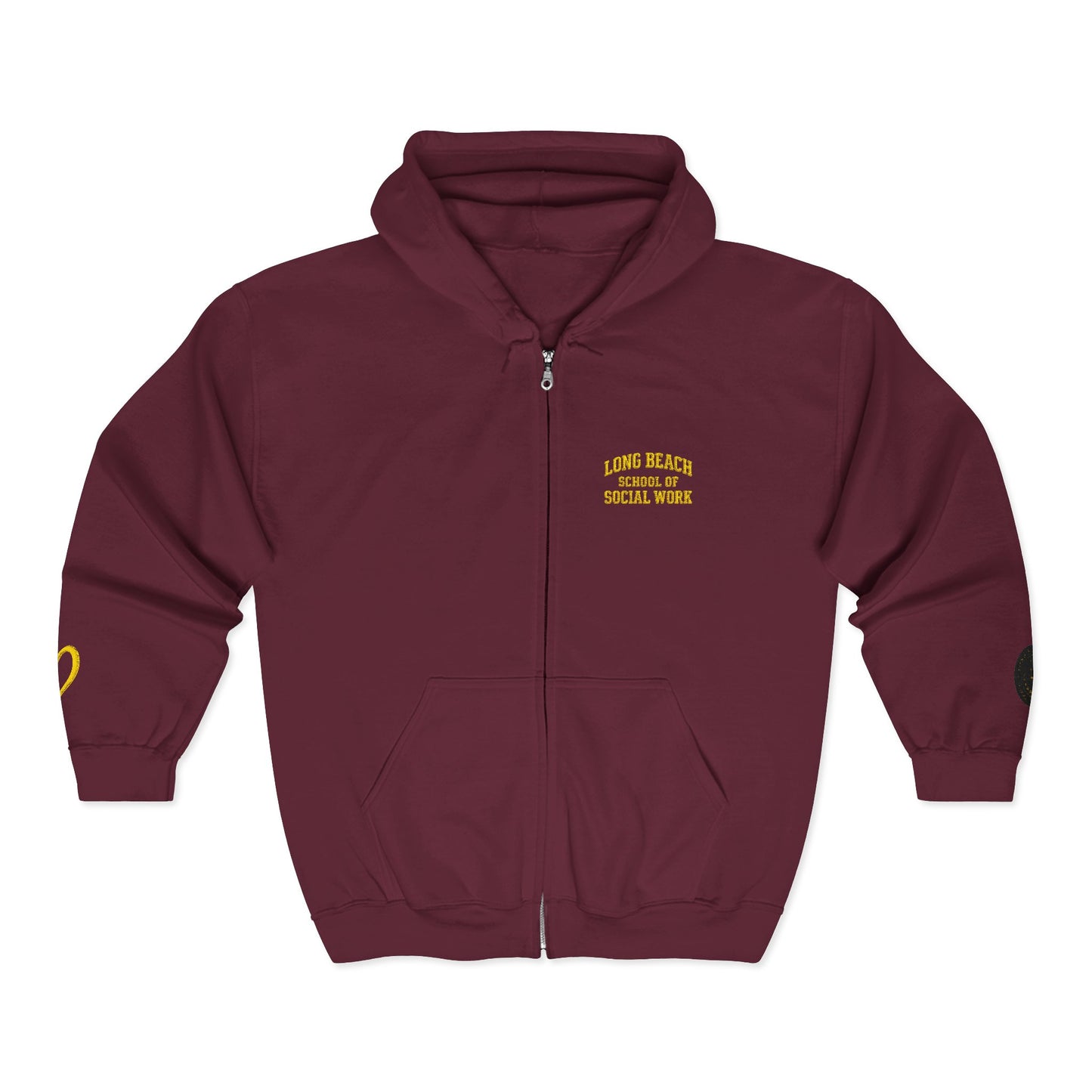 Cal State Long Beach- School of Social Work -Unisex Heavy Blend™ Full Zip Hooded Sweatshirt - Ultimate Comfort for Fans