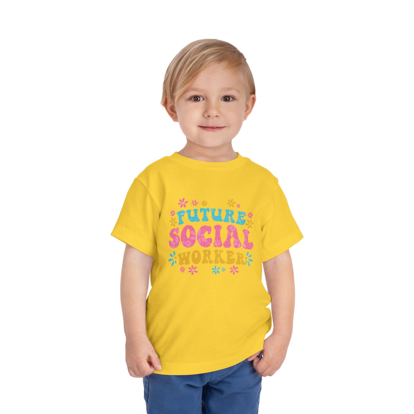 Toddler Tee - "Future Social Worker" Colorful Floral Graphic