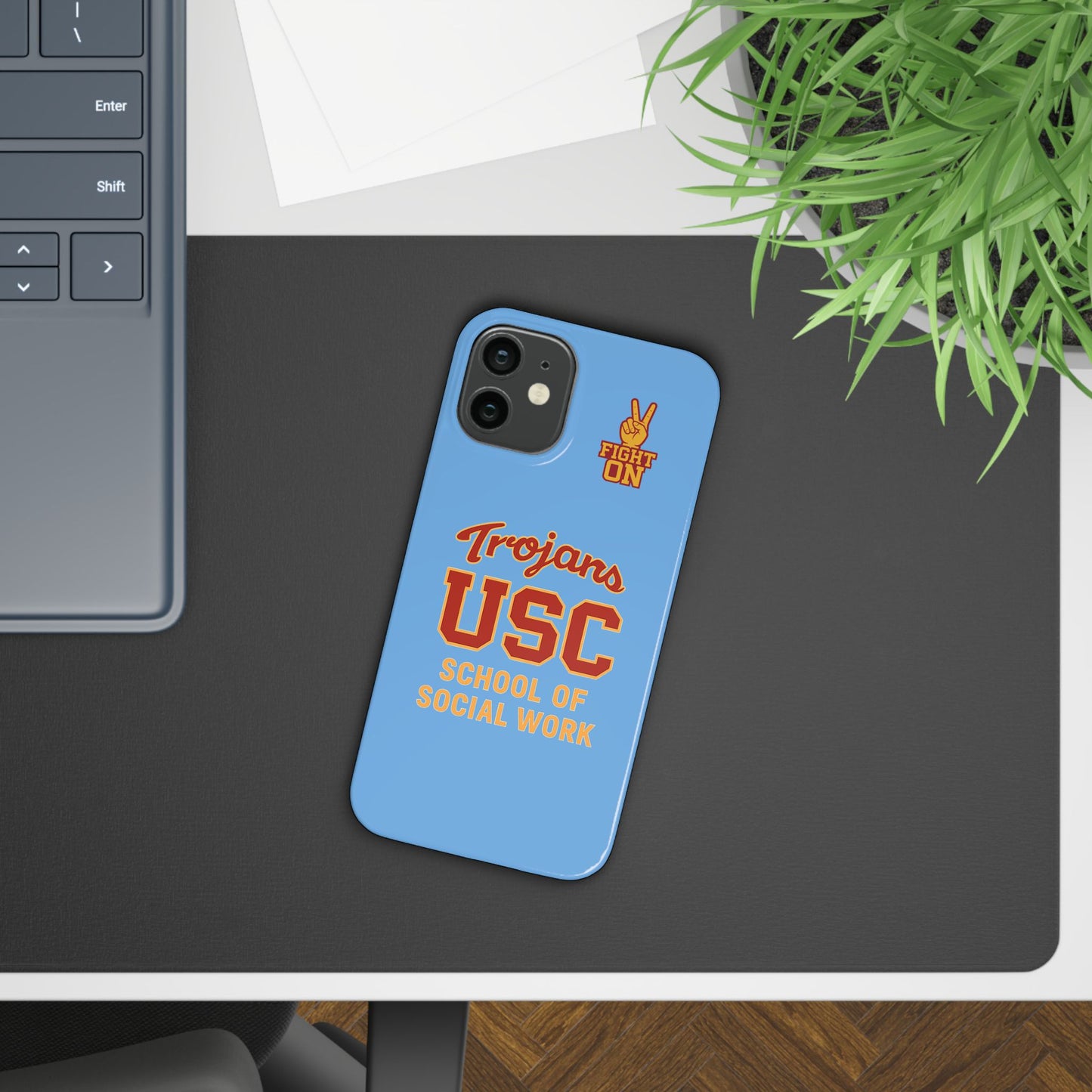 USC Trojans Slim I-Phone Case - School of Social Work (Light Blue)