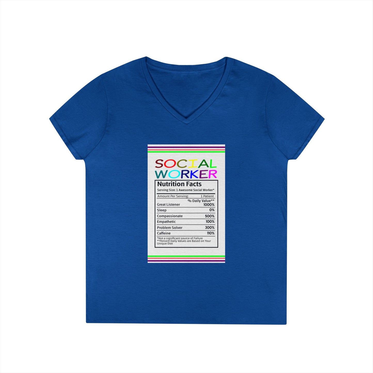 Social Worker Nutrition Facts V-Neck Tee — Women's Social Worker Gift