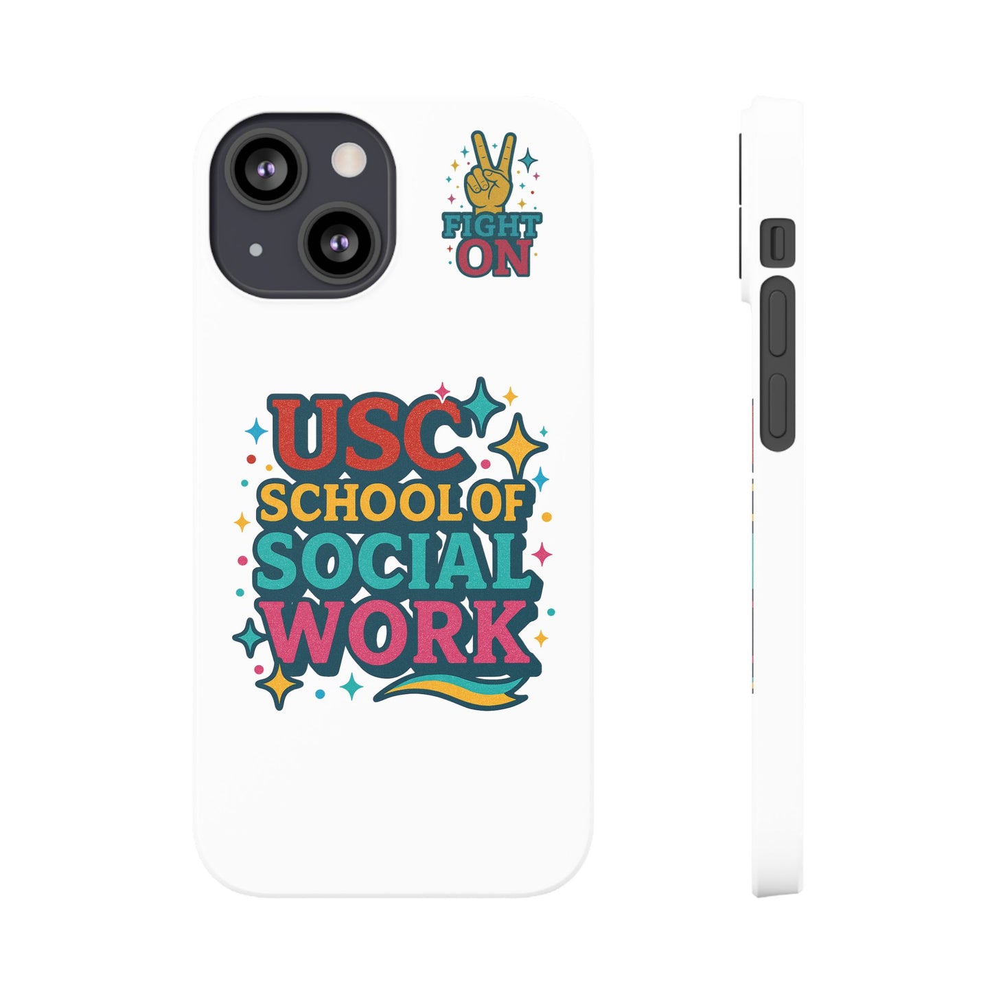 USC Trojans Slim I-Phone Case - School of Social Work - Glitter Style