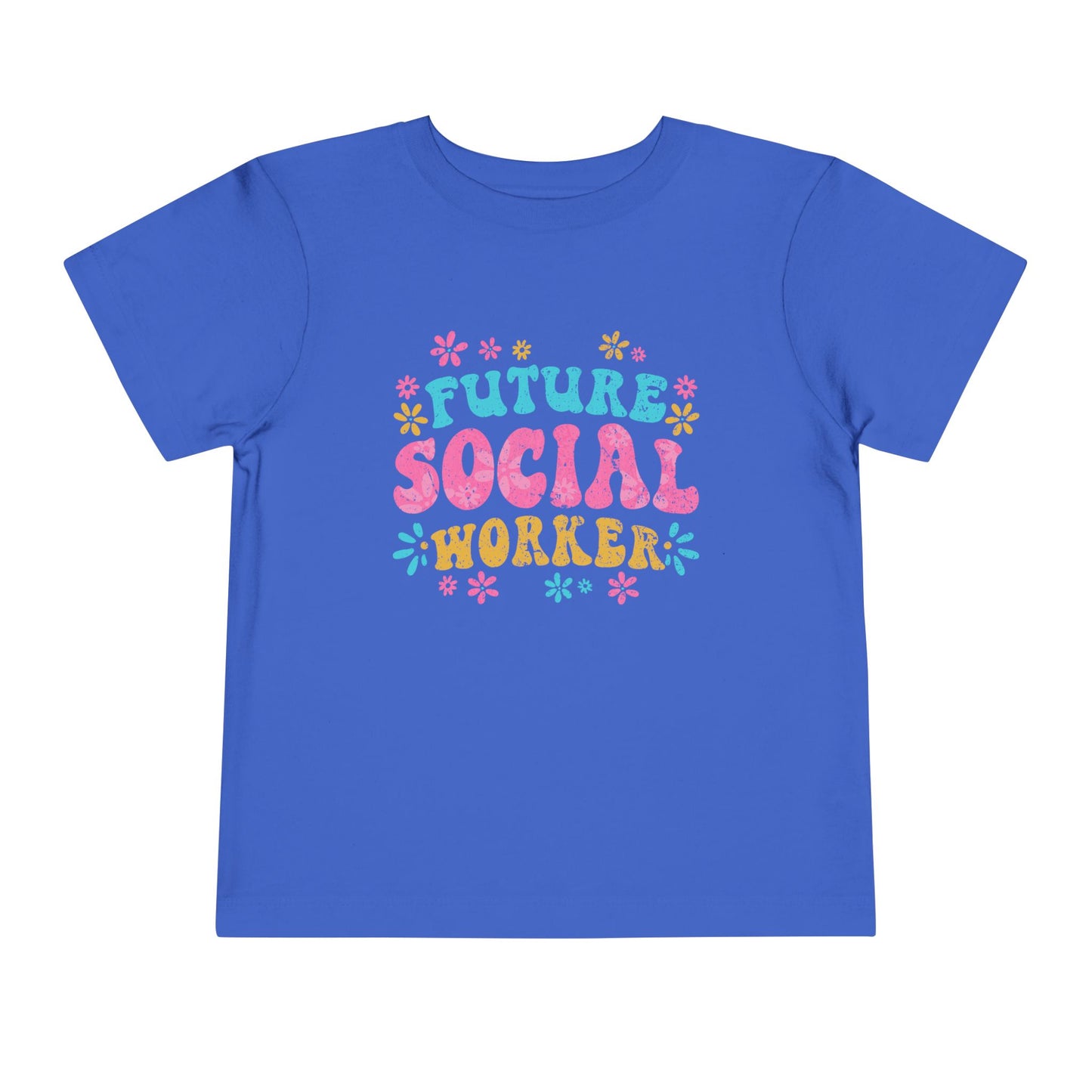 Toddler Tee - "Future Social Worker" Colorful Floral Graphic