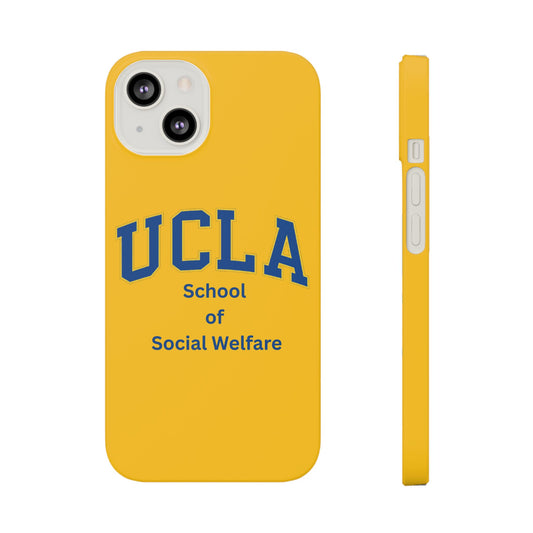 UCLA Slim I-Phone Case - School of Social Welfare-Text Logo (Yellow)