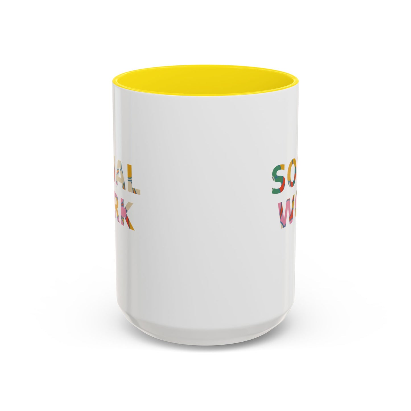 Social Work "Flower Letters" -Accent Mug - 15oz