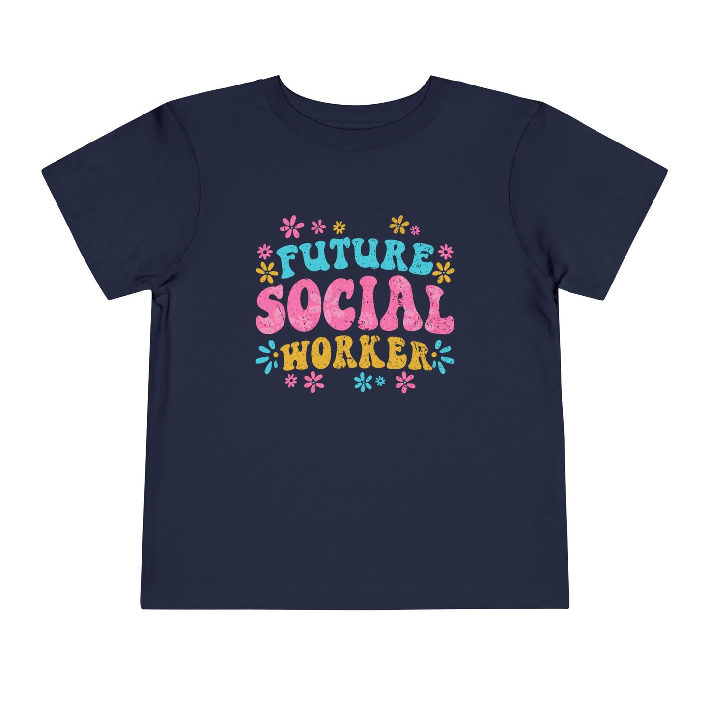 Toddler Tee - "Future Social Worker" Colorful Floral Graphic