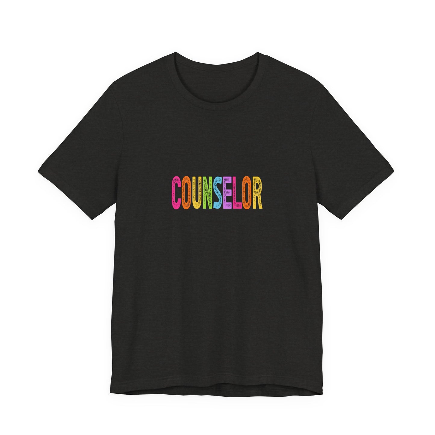 (Unisex) Counselor Rainbow Tee — Pastel 'COUNSELOR' Short Sleeve Shirt