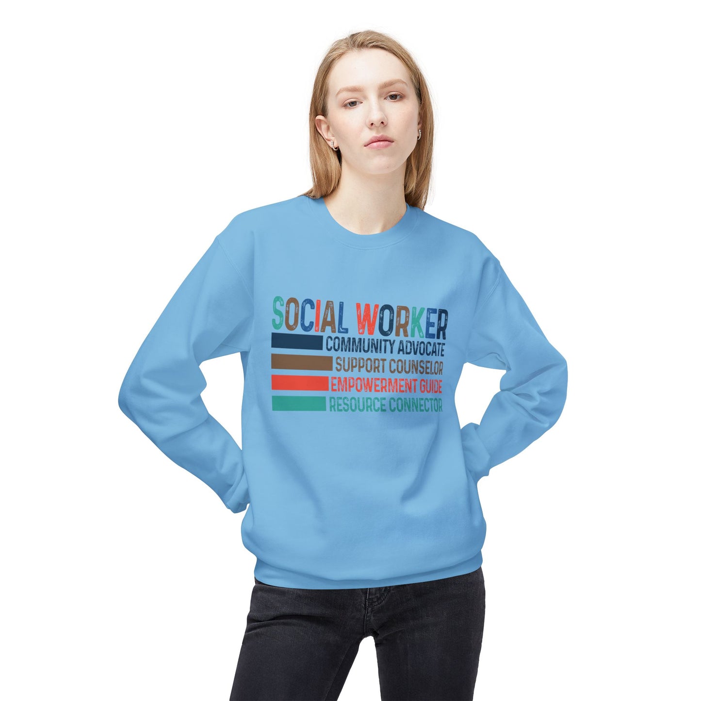 Social Worker Crewneck Sweatshirt — Retro & Fun Design