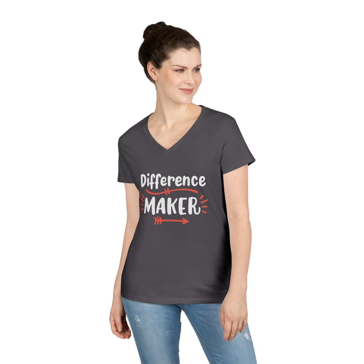 Difference Maker V-Neck Tee — Inspirational Ladies' T-Shirt