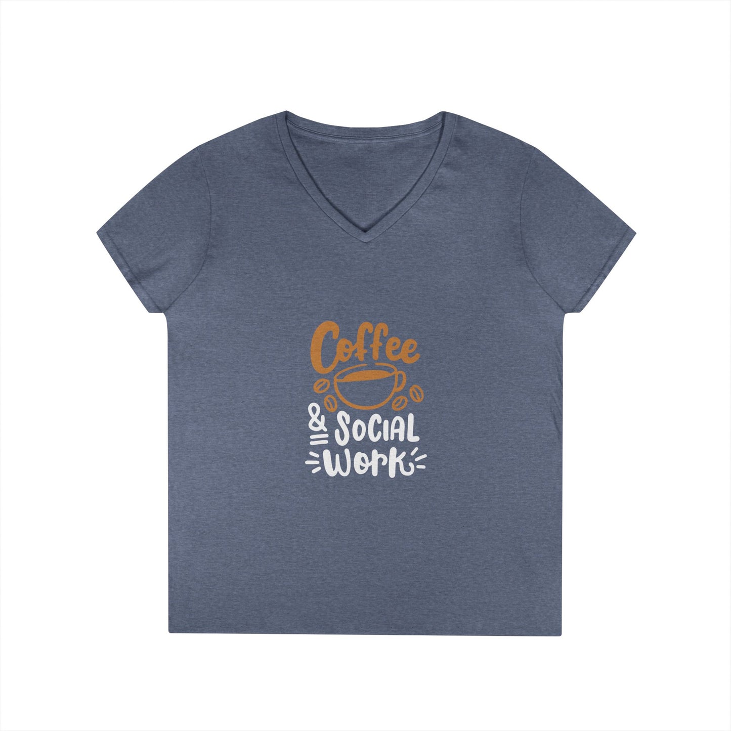 Coffee & Social Work V-Neck Tee — Funny Social Worker Shirt