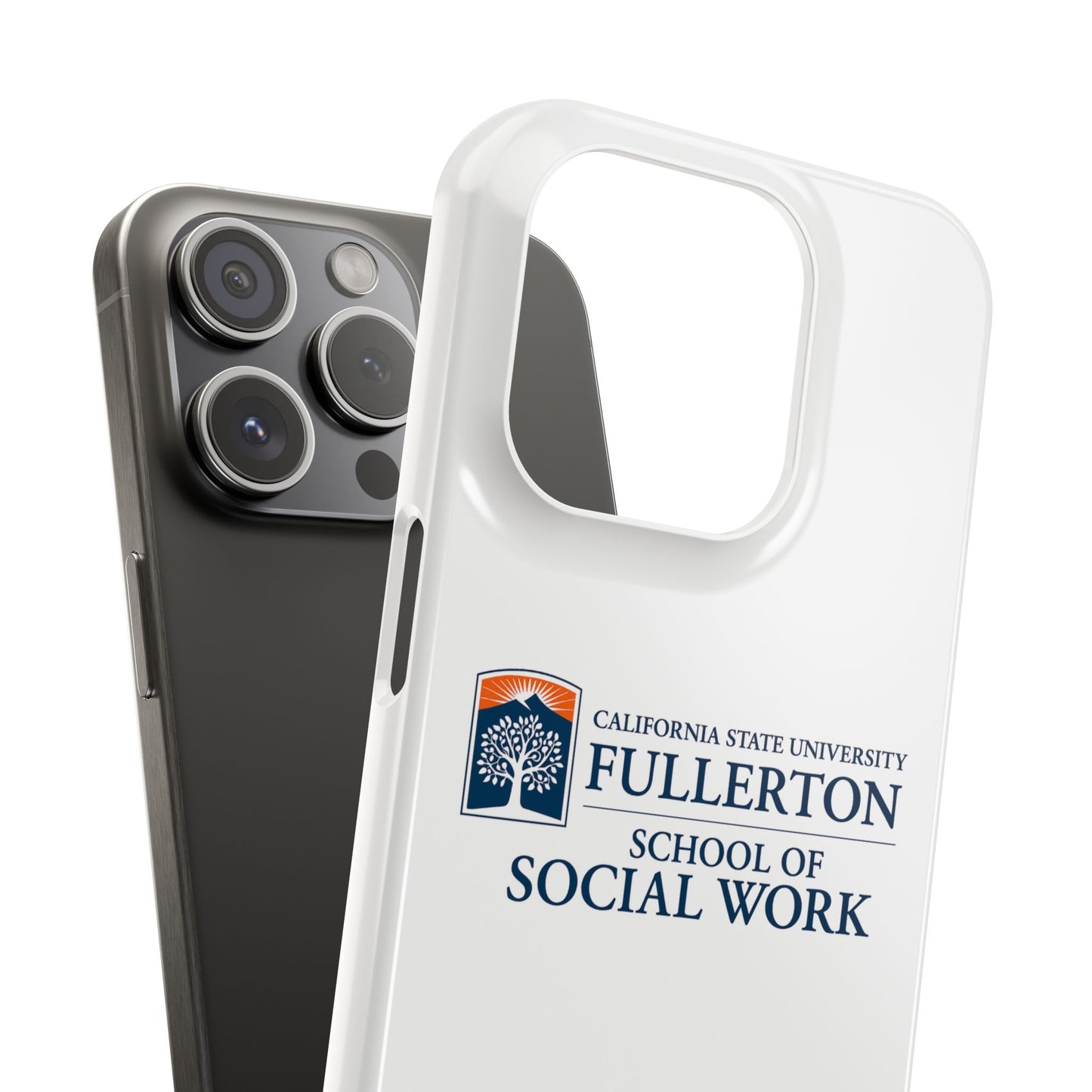 Cal State Fullerton University - Slim I-Phone Case - School of Social Work (White)
