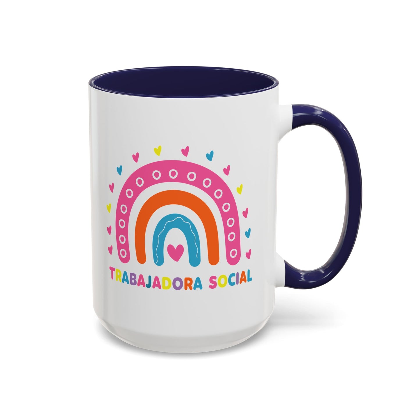 Accent Coffee Mug - 'Trabajadora Social' Colorful Rainbow Social Worker Gift (15 oz)