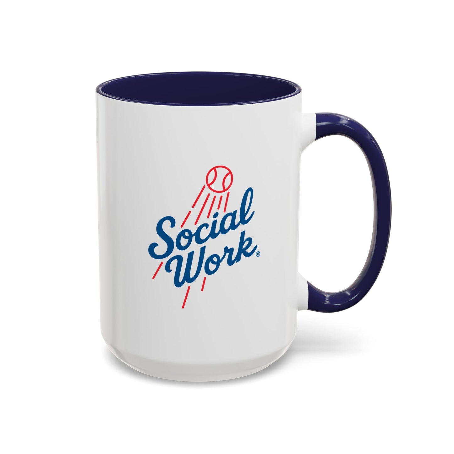 Social Work Baseball Coffee Mug — Retro Script Accent 15oz