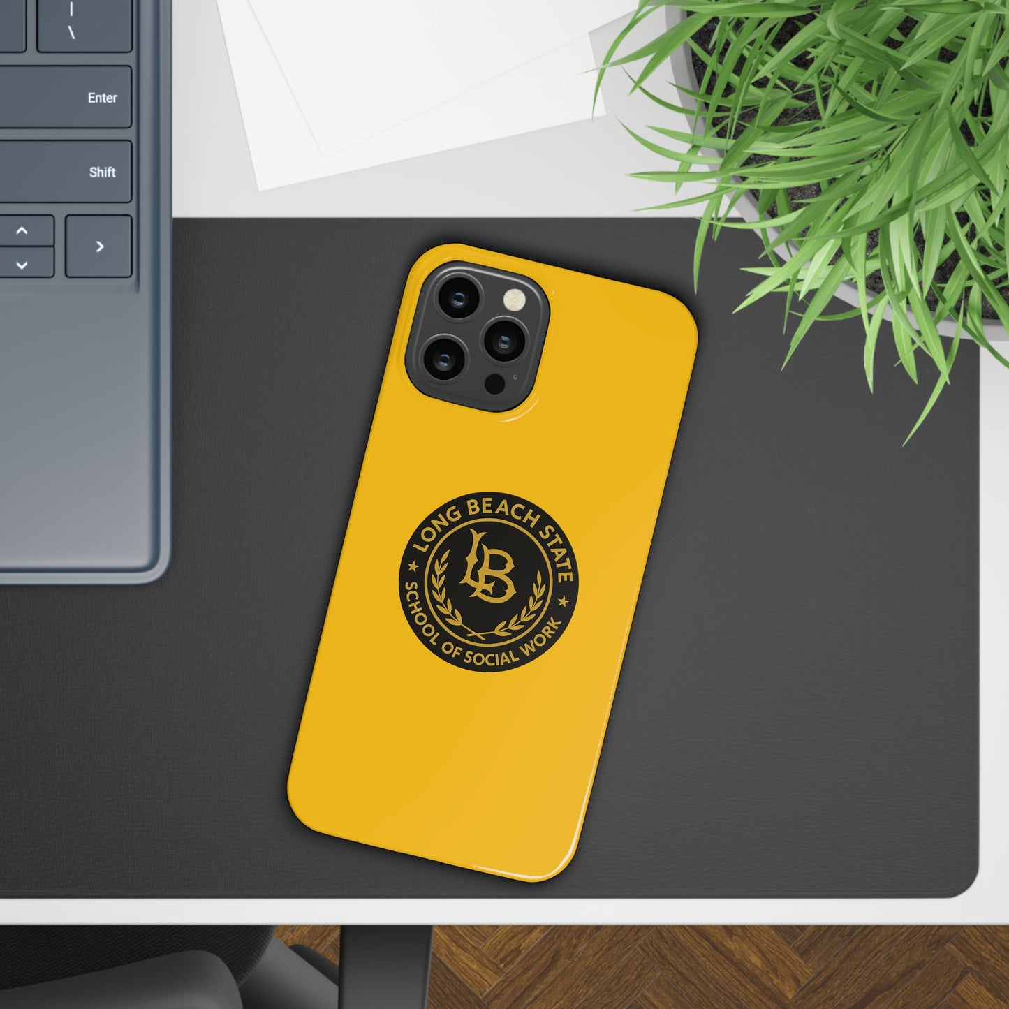 Long Beach State University - Slim I-Phone Case - School of Social Work (Yellow)