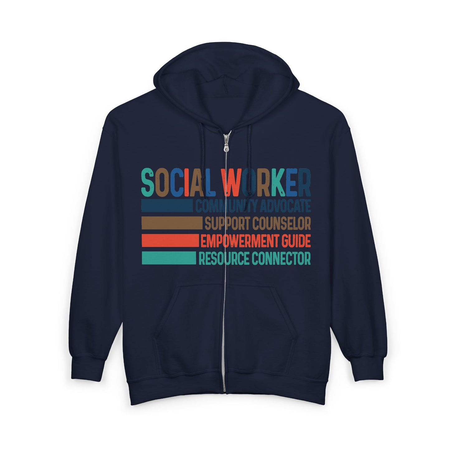 Social Worker Full-Zip Hoodie —Retro & Fun!