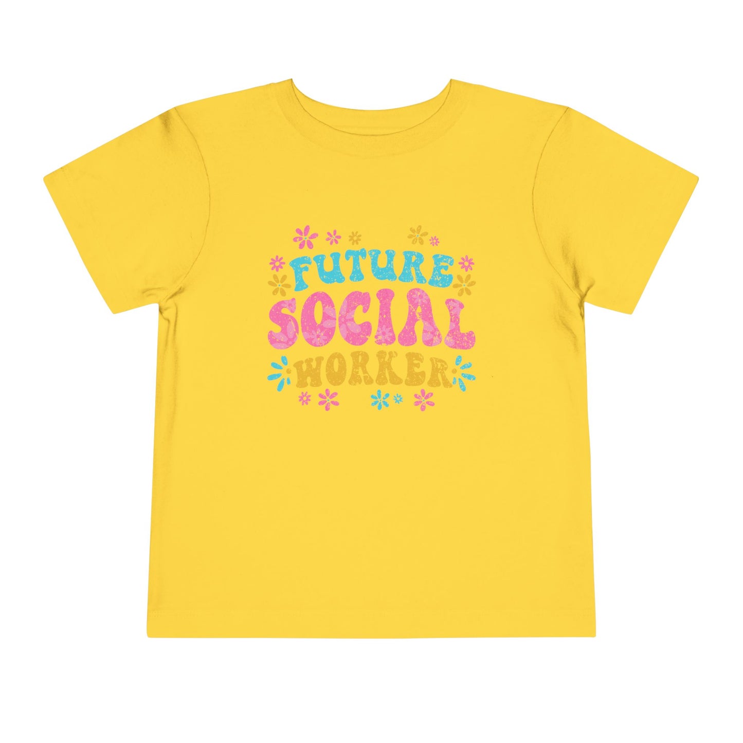Toddler Tee - "Future Social Worker" Colorful Floral Graphic