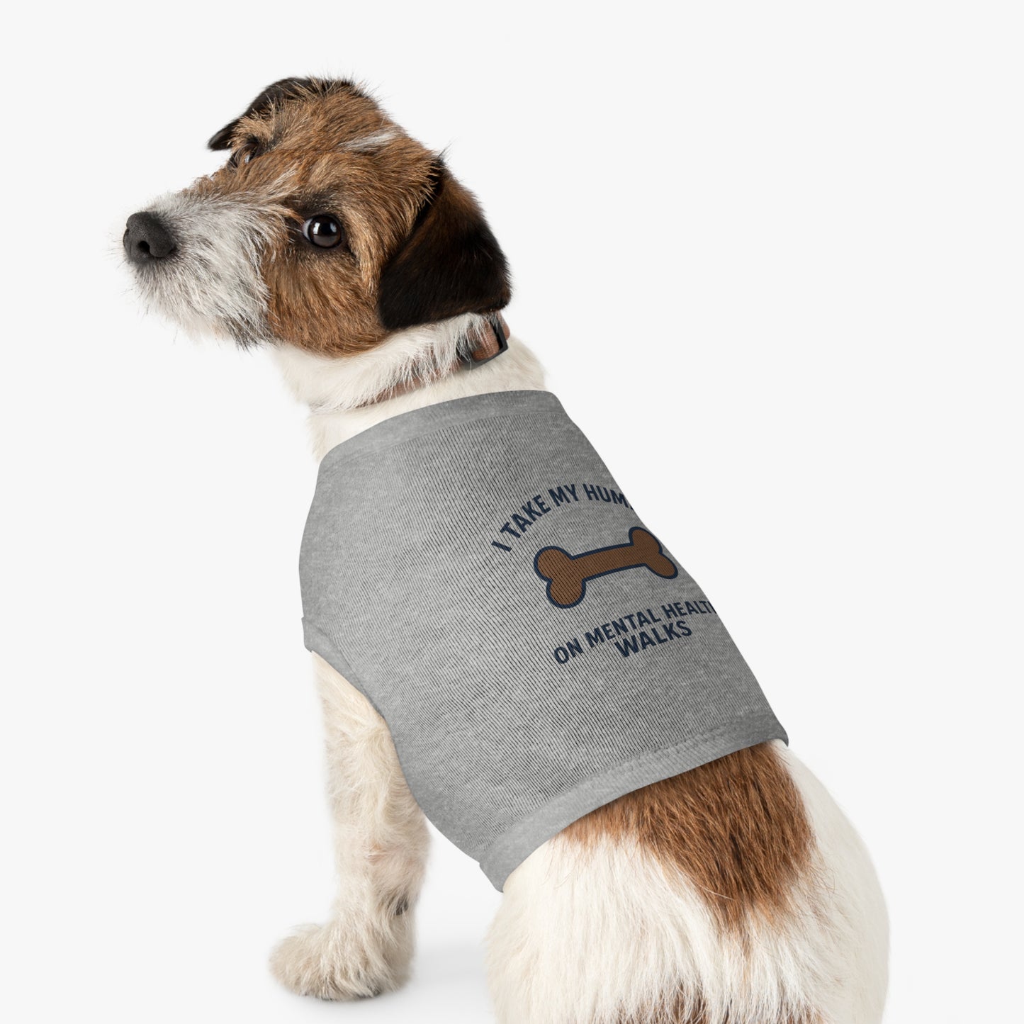 Pet Tank Top — “I Take My Human on Mental Health Walks” Dog Tank
