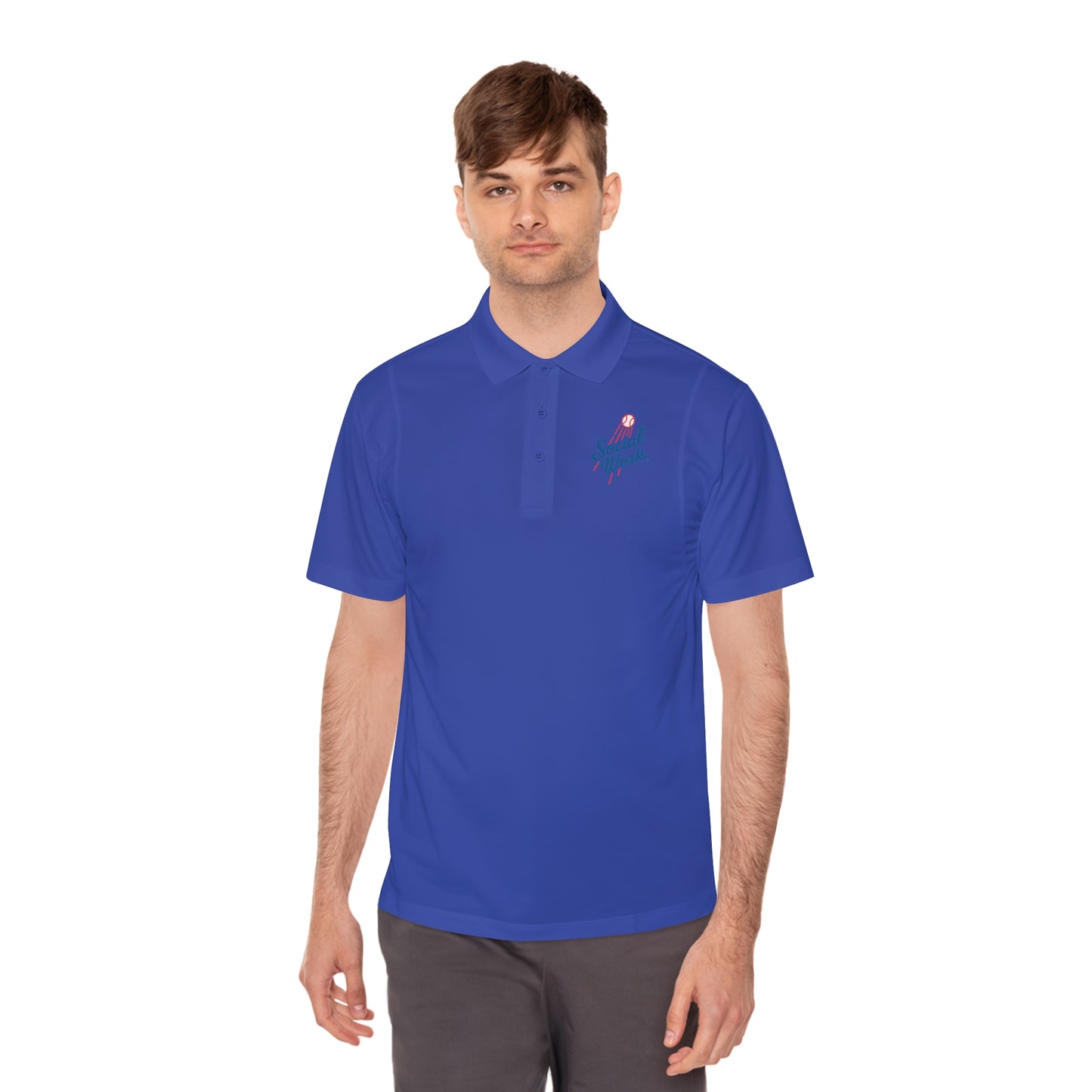 Sport Polo Shirt — Small "Special Week" Retro Script Chest Logo - Men's