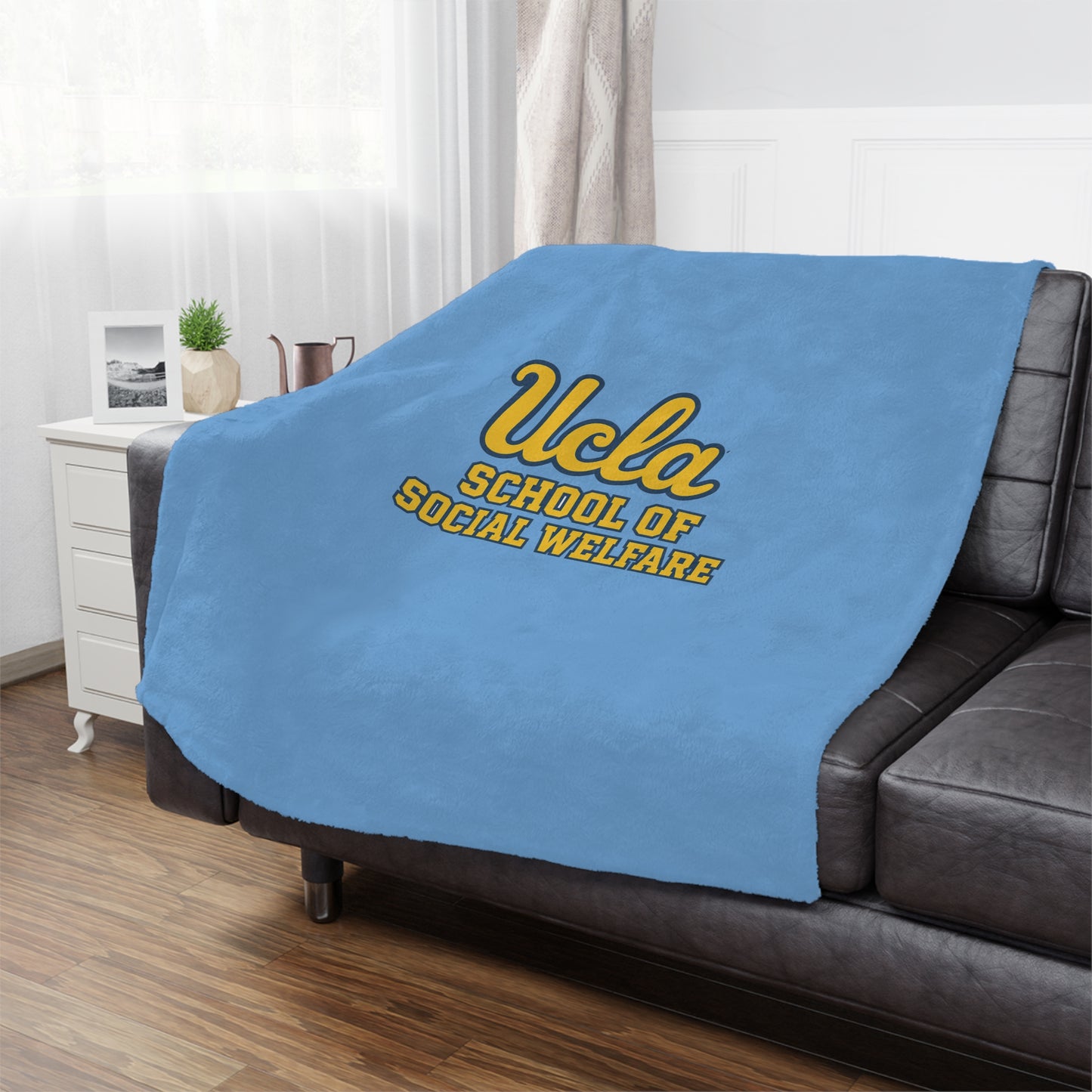 UCLA - School of Social Welfare Mini Blanket - Great for your office chair or your couch at home!