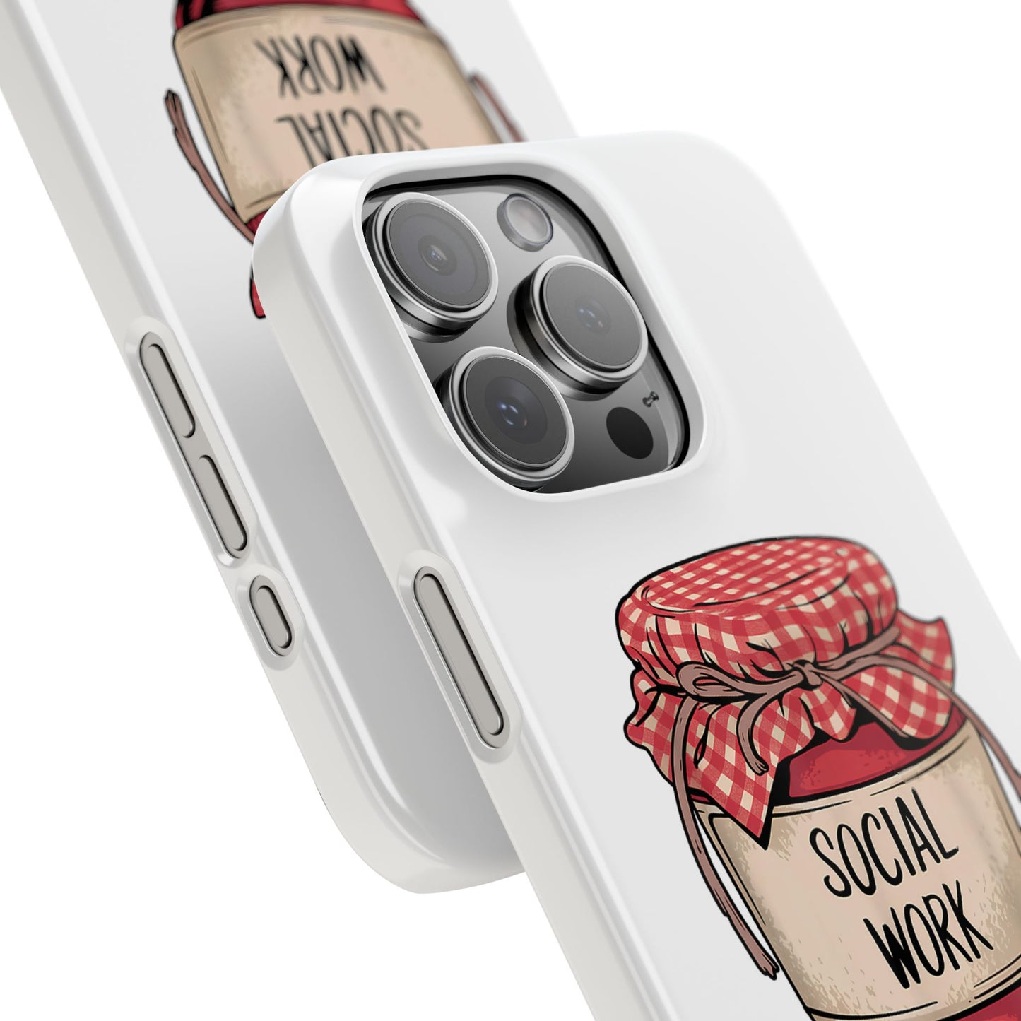 Slim Phone Case — "Social Work Is My Jam" Cute Jar Design for Social Workers