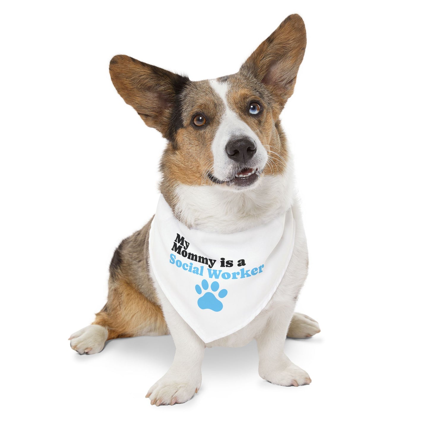 Pet Bandana Collar — "My Mommy" Dog Bandana with Blue Paw