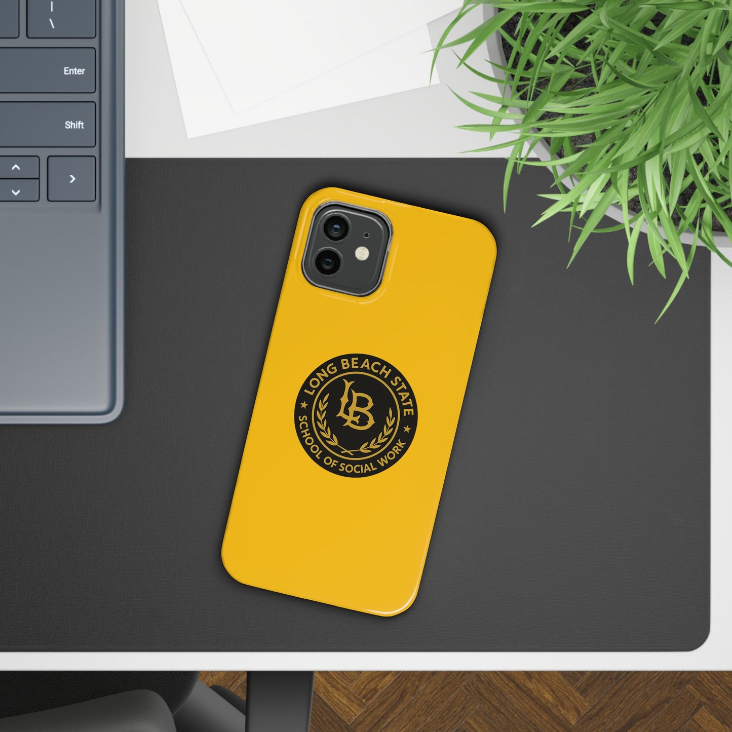Long Beach State University - Slim I-Phone Case - School of Social Work (Yellow)