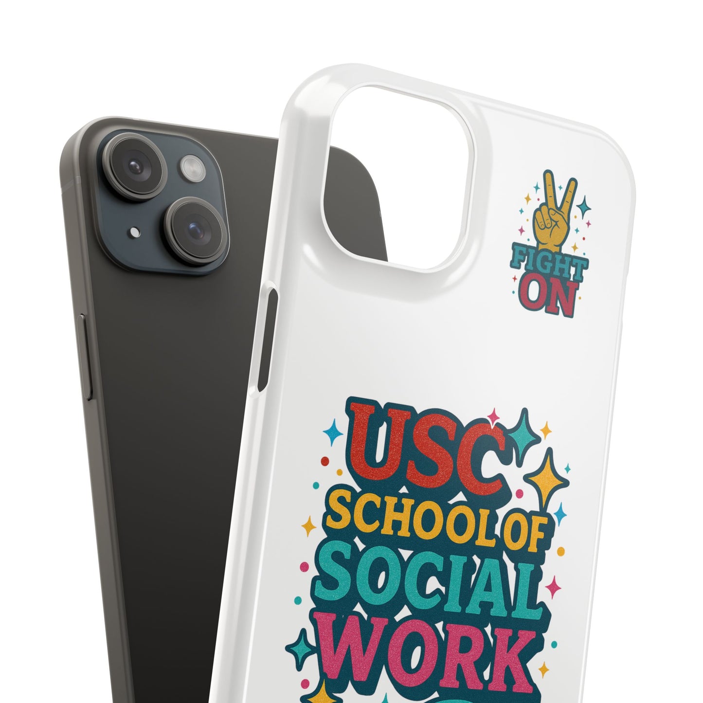 USC Trojans Slim I-Phone Case - School of Social Work - Glitter Style