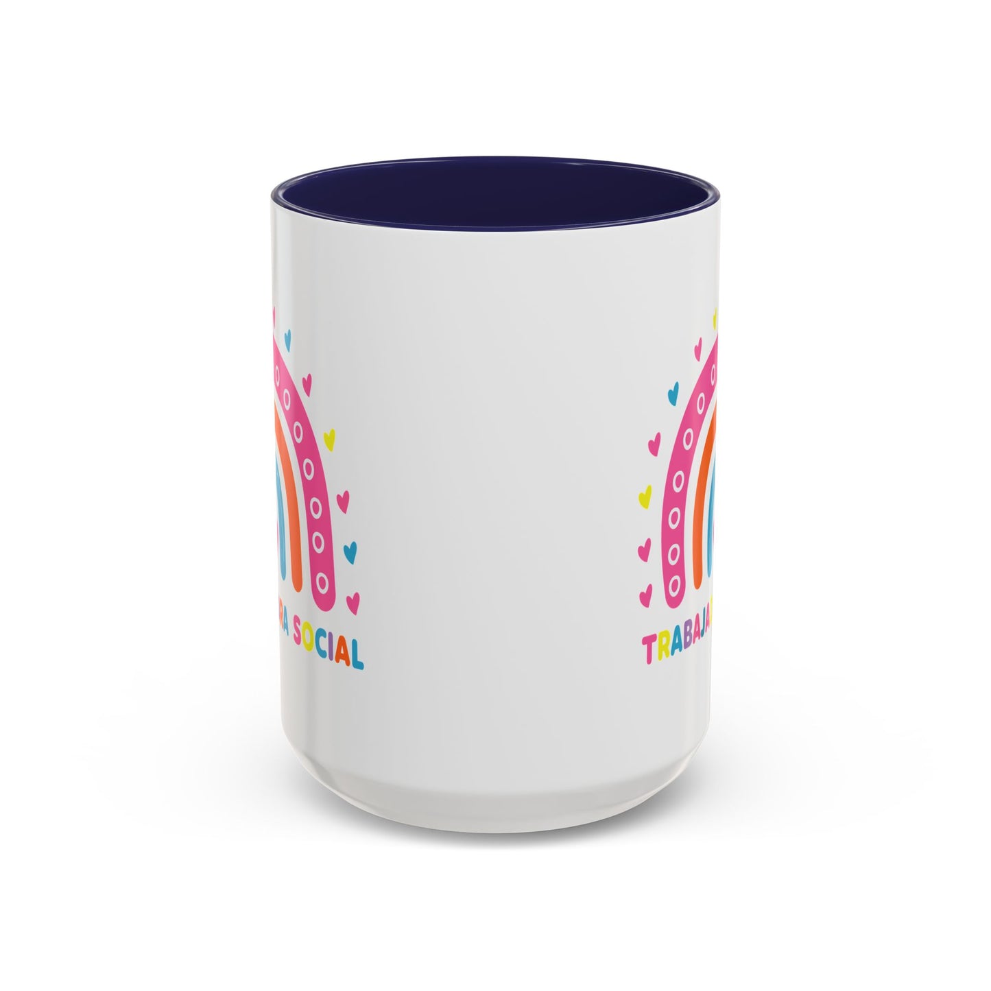 Accent Coffee Mug - 'Trabajadora Social' Colorful Rainbow Social Worker Gift (15 oz)