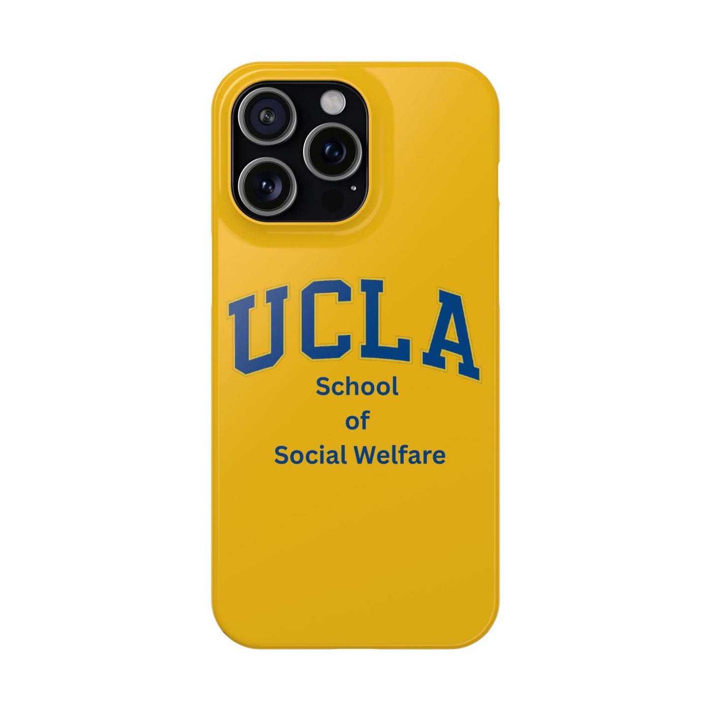 UCLA Slim I-Phone Case - School of Social Welfare-Text Logo (Yellow)