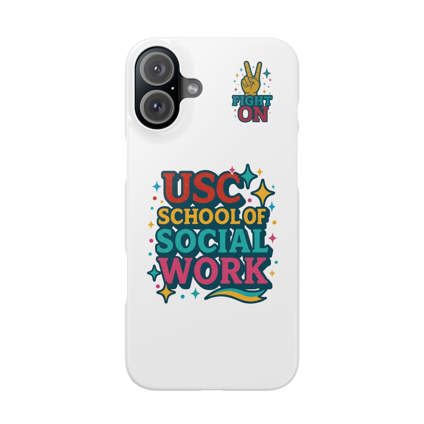 USC Trojans Slim I-Phone Case - School of Social Work - Glitter Style