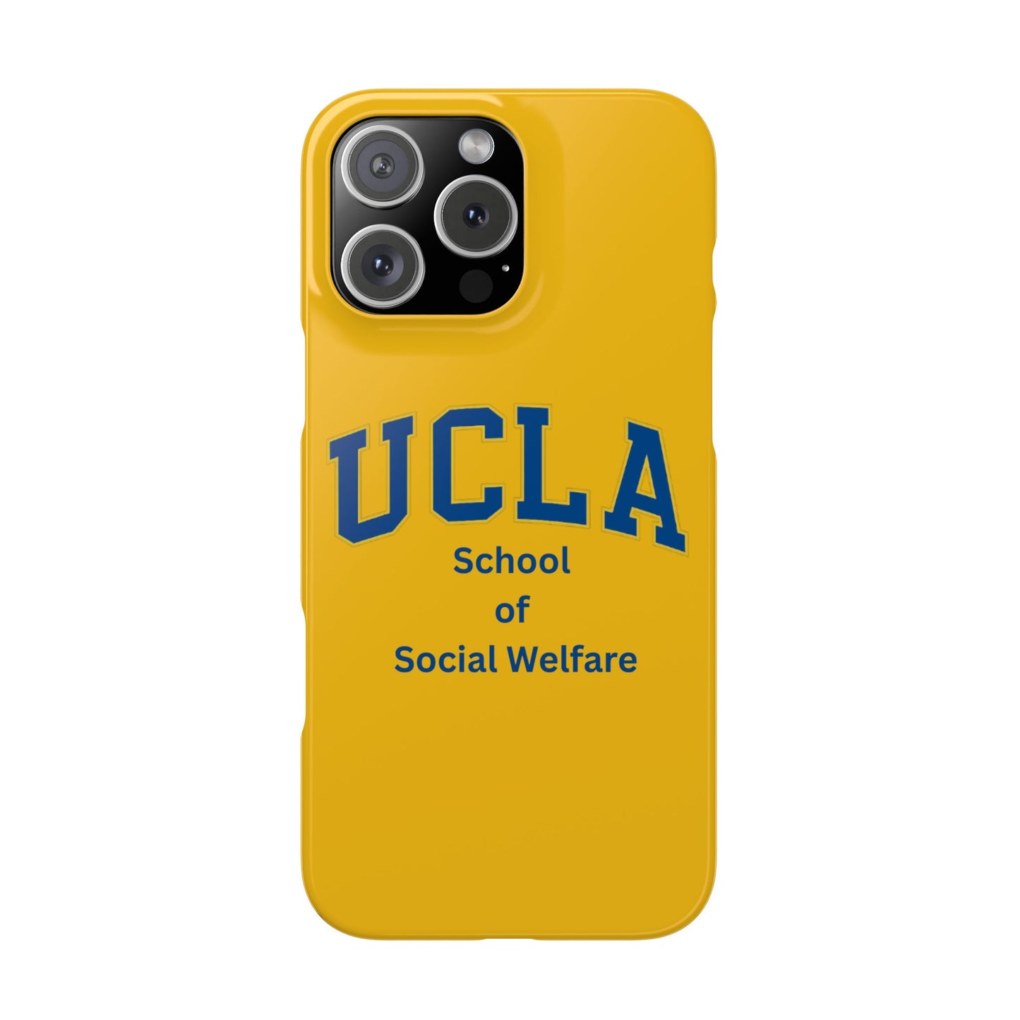 UCLA Slim I-Phone Case - School of Social Welfare-Text Logo (Yellow)