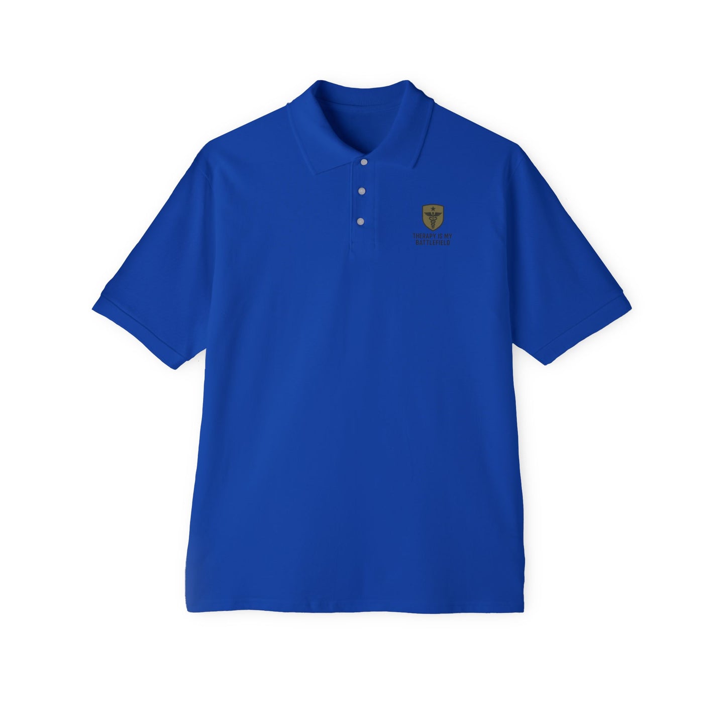 Military Social Work "Therapy is My Battlefield" -Classic Men's Piqué Polo with Emblem
