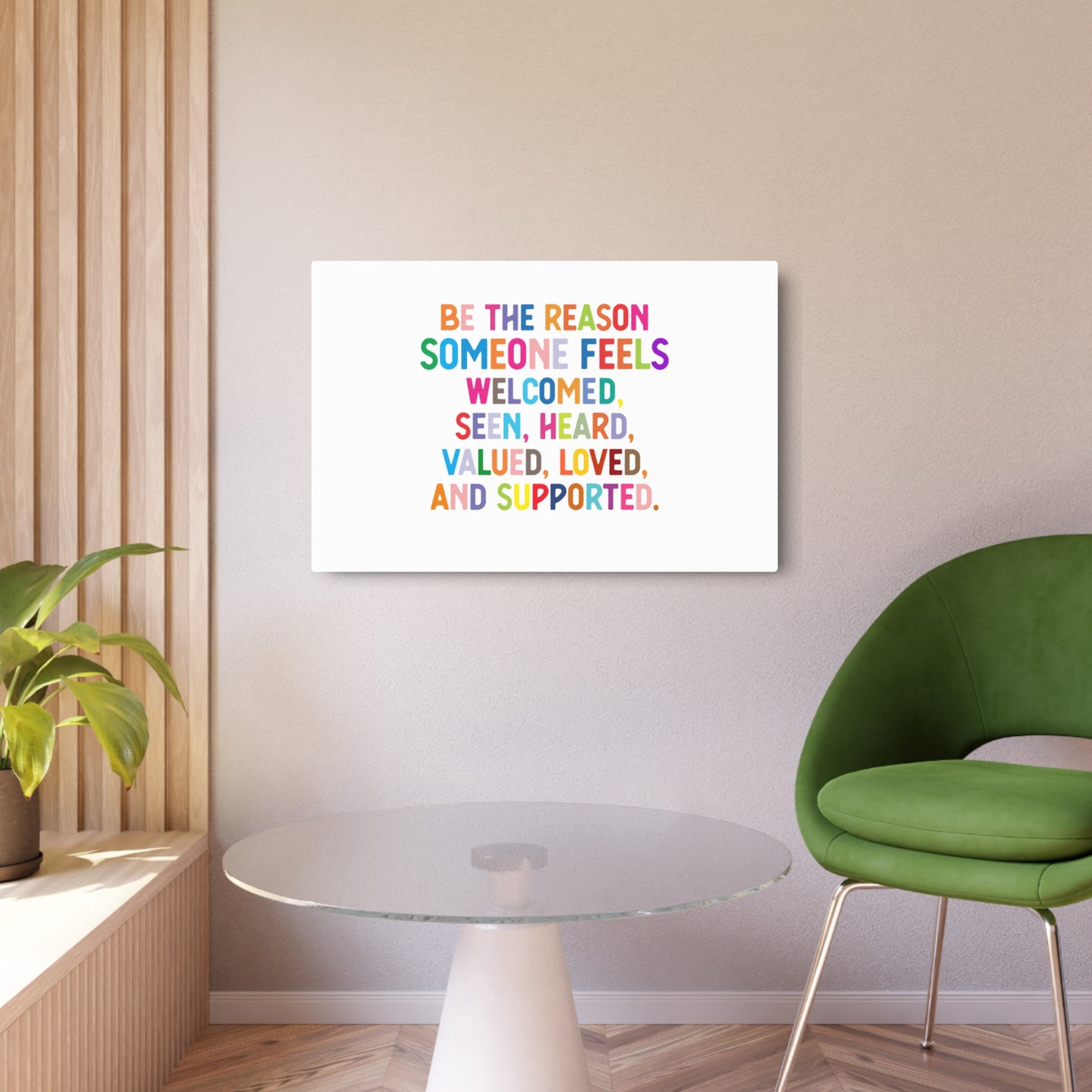 Metal Art Sign - "Be the Reason" Rainbow Inspirational Wall Decor - Social Work